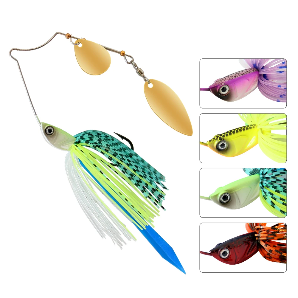 Señuelo de pesca 1 Uds 5g-14g Wobblers señuelo Spinners cuchara cebo para Lucio Peche aparejos cebos de alambre Artificial lentejuelas de Metal Spinnerbait - imagen 4