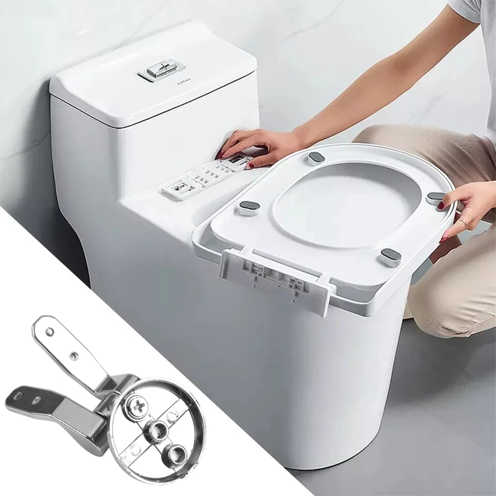 Bisagras de tapa de inodoro Bisagra de WC Premium Universal Durable con pernos Accesorios de tornillo Pieza de repuesto de inodoro para cubierta de inodoro al ras - imagen 2
