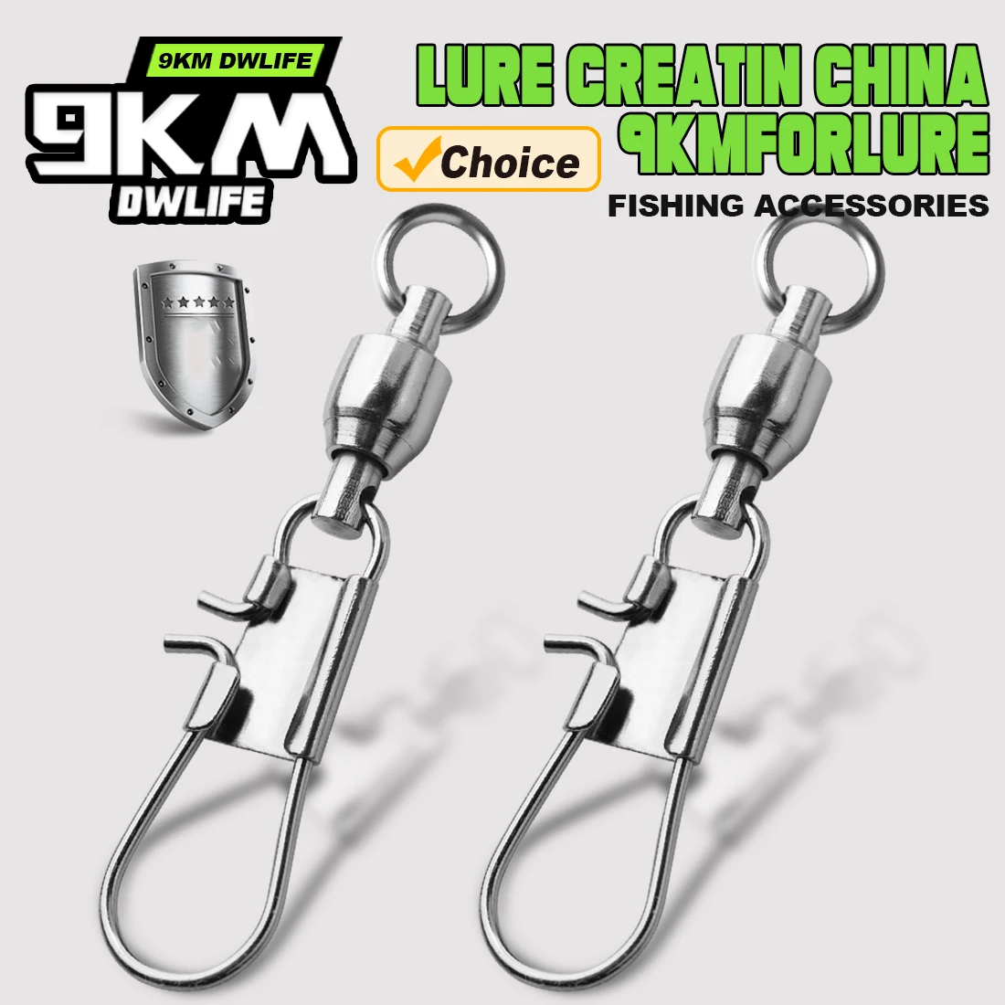 9KM 20 piezas pesca Snap giratorios rodamiento de bolas enclavamiento Snap Pin accesorios de pesca de acero inoxidable Señuelos de pesca conector de Pin - imagen 2