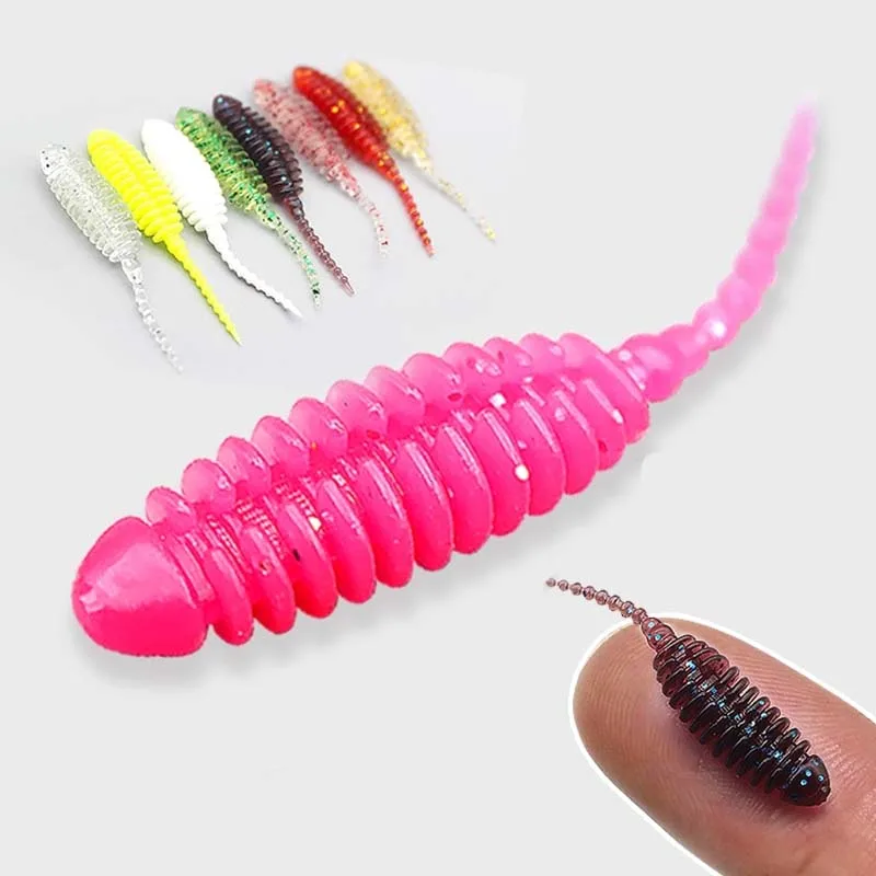 ZUKIBO nuevo señuelo de pesca Tanta cebo de gusano pequeño 35mm 46mm gusano suave TPE cebos artificiales flotantes silicona carpa pesca lubina señuelos - imagen 3