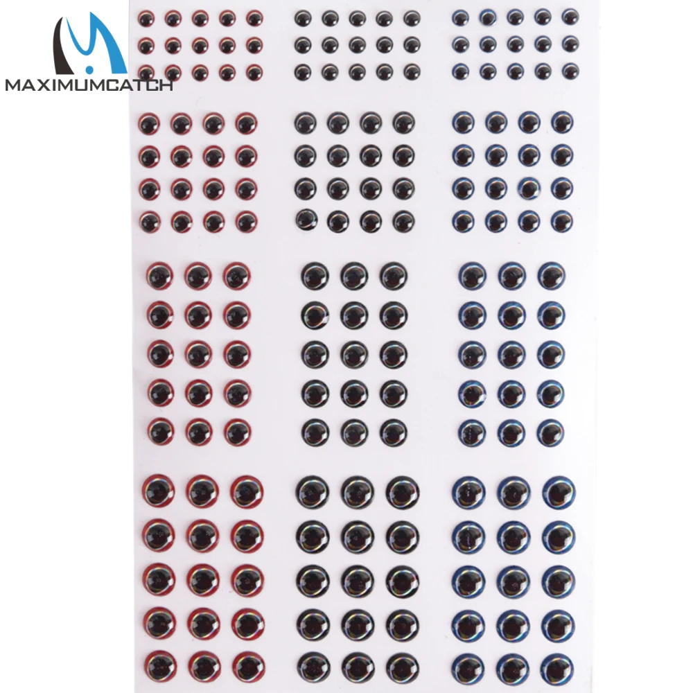 Maximucatch-señuelo para pesca con mosca, ojos 2D/3D/4D 3/4/5/6mm, Material para atado de moscas, cebos DIY para hacer ojos de pez - imagen 3