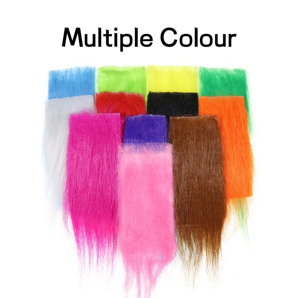 Bimoo 4 Uds 12X6cm largo peludo Artificial artesanía piel atado de moscas Material sintético esponjoso fibras Streamer mosca señuelo de pesca de agua salada - imagen 4