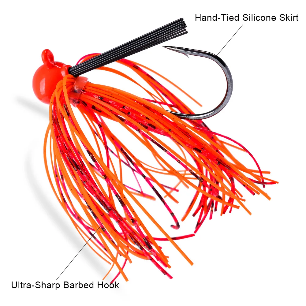 Señuelo ig Spinner cebo 7g 10g 14g falda barba Señuelos de pesca plantilla de goma Buzzbait Swim Jig Head para lubina Pike Wobbler anzuelos de pesca - imagen 4