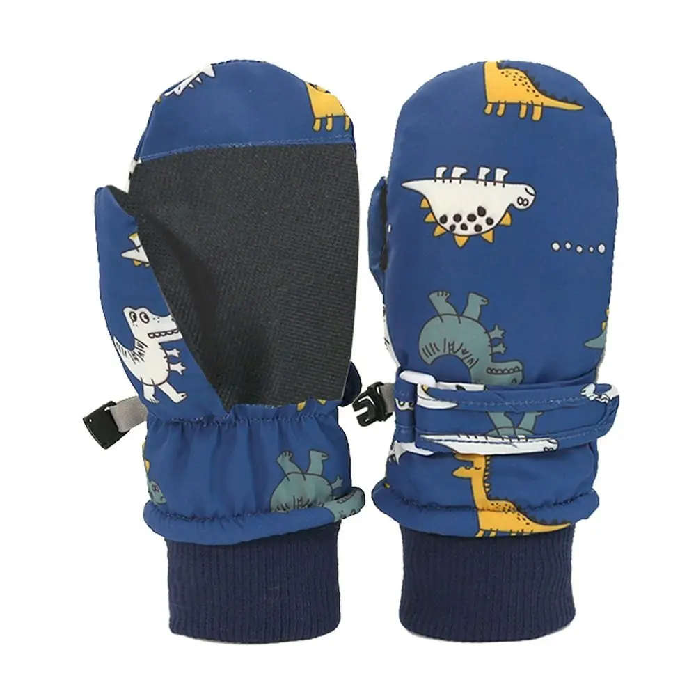 Guantes de esquí gruesos y cálidos para niños, manoplas deportivas impermeables a prueba de viento, antideslizantes, para nieve, Snowboard, guantes de ciclismo para niños y niñas