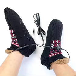 Calcetines calentados por USB cálidos para invierno, calcetines cálidos eléctricos suaves de calentamiento rápido, calcetines térmicos eléctricos calentados para deportes al aire libre