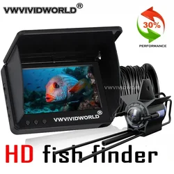 VWVIVIDWORLD, bajo el agua 220 °   HD/UHD, cámara de pesca, visión nocturna, buscador de peces, 5,0/4,3 pulgadas, pantalla LCD IPS, larga resistencia