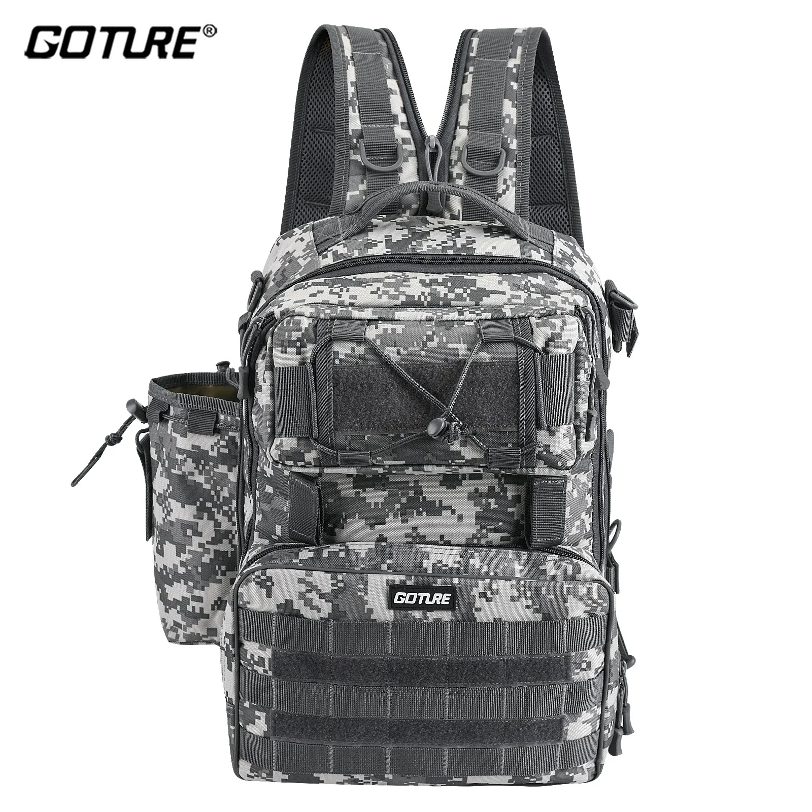 Goture 43*30*21,5 cm mochila de pesca al aire libre multifunción bolsa de aparejos de gran capacidad para senderismo Camping ciclismo bolsa de viaje