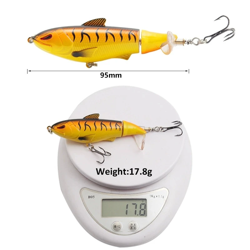 Cebo Hélice Plopper 9,5 cm Swimbait Topwater para pesca Spinnerbait