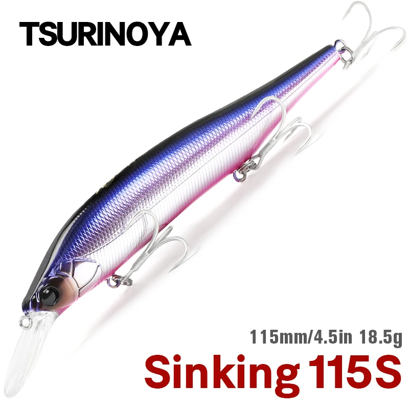 TSURINOYA 115S NYX SinKing Minnow Jerkbait 18,5g 115mm sistema de agua salada señuelo de pesca profesional Artificial - imagen 2