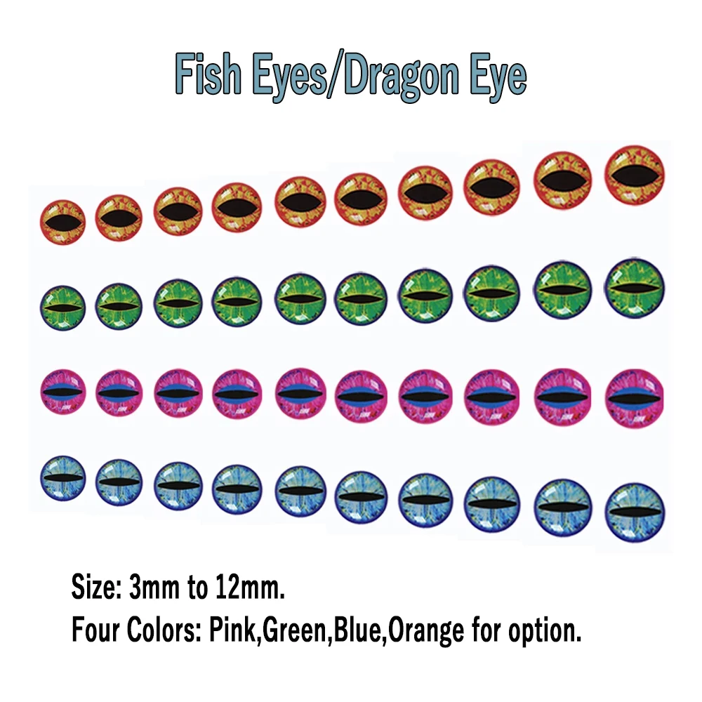 Wifreo-cebos de pesca de agua salada, 100 unidades, 3D, Ojos de pez epoxi, serpentinas para atar moscas de ojo de dragón, cebos Crankbaits Minnow - imagen 2