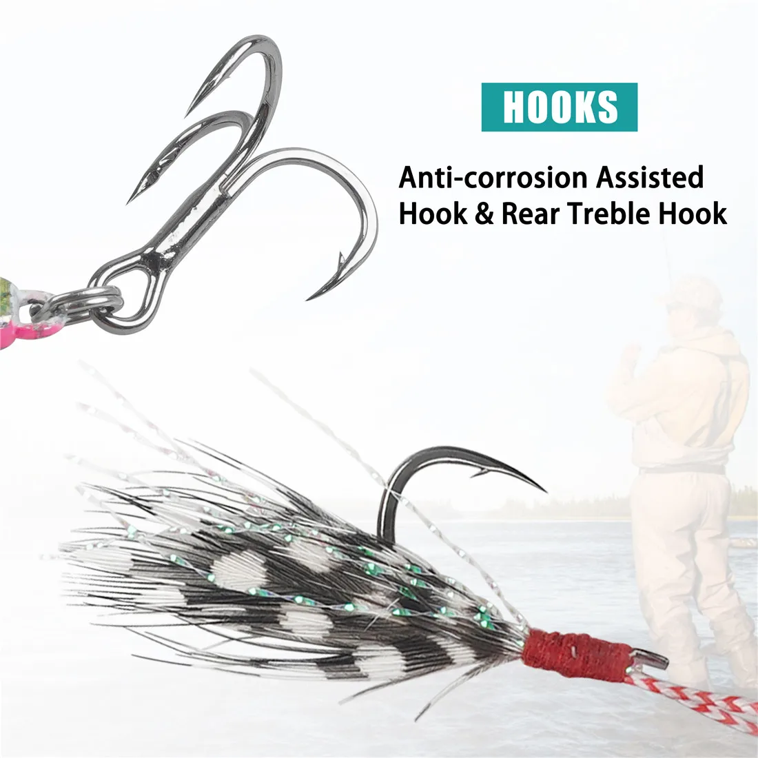 Señuelo de pesca de lubina, anzuelo de Metal de 5 piezas, 10G, 14G, 20G, señuelos de cuchara de pesca Jigging fundido, pesca en agua salada, trucha, Walleye - imagen 4