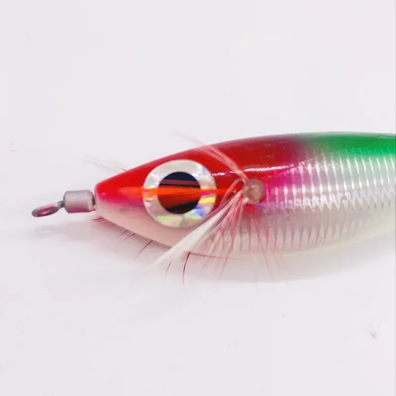 Plantilla de calamar luminosa para pesca, señuelo tipo Gamba de madera, 7,5 cm, 10g, cebo Artificial, señuelo de pulpo con cuentas de sonido, cebos para camarones y sepia, 1 Uds. - imagen 4