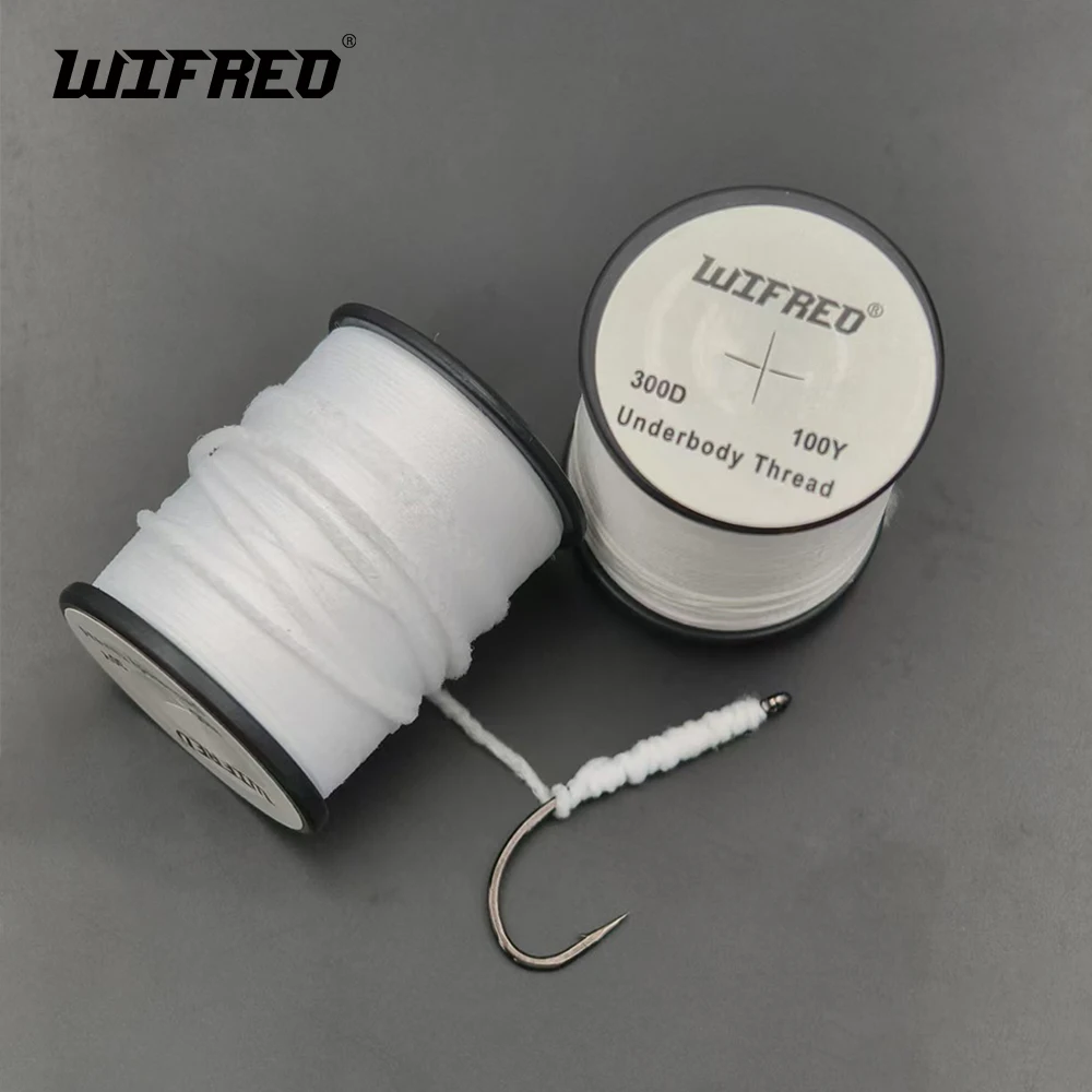 2 uds 300D 600D blanco debajo del cuerpo estiramiento hilo para atar moscas fácil envoltura Scud patrón de salmón y cabeza de acero Material para atar pesca con mosca