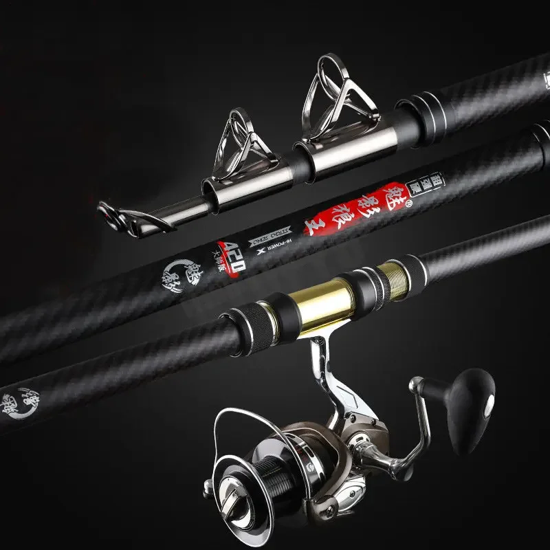 Caña de pescar de carbono de 2,1-4,5 M, barco de mar telescópico, equipo de pesca de alta calidad, 50kg encima, caña de tiro de larga distancia superdura - imagen 3