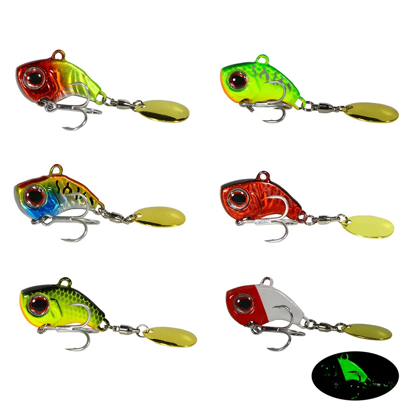 Señuelos de pesca coloridos con rasgos brillantes para la pesca nocturna