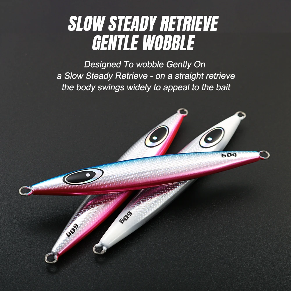 JIGGING PRO nuevo plantilla de Metal de Blatt lento 40g 60g 80g 100g cebo duro de Metal hundimiento Jigging señuelo de pesca de mar - imagen 4