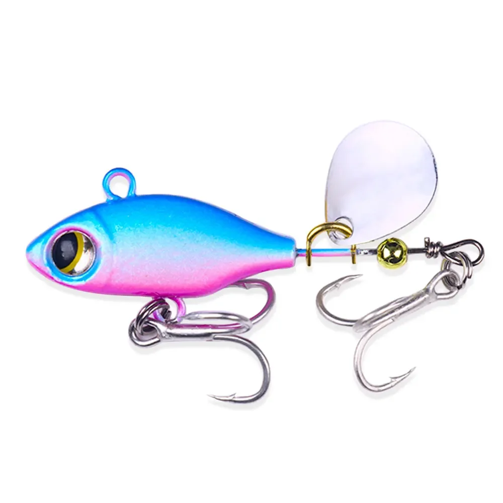 1 Uds. Cebo giratorio de Metal VIB con vibración Spinner cuchara Señuelos de Pesca 7g 10g 14g plantillas trucha Lucio Pesca cebos duros aparejos de Pesca - imagen 5