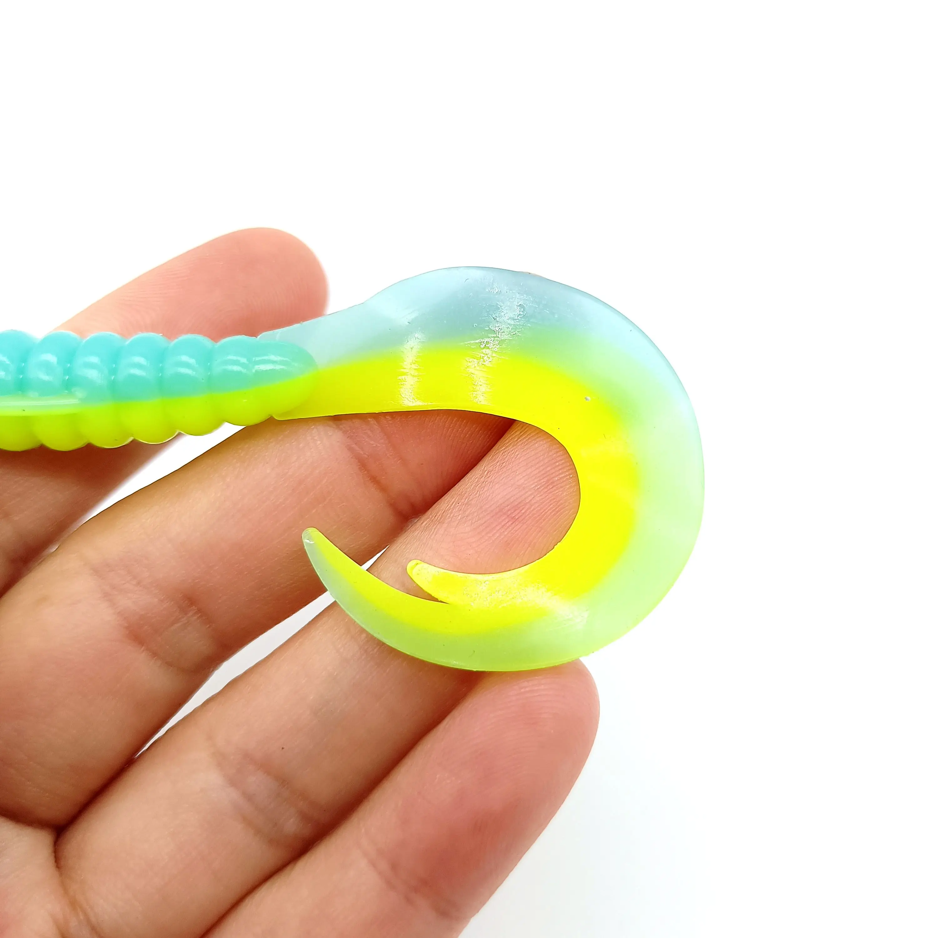 DUODUOYU 10 unids/lote señuelo de pesca de gusano suave 1,6g/55mm 3,8g/75mm Jig Wobblers cebos artificiales de silicona lubina carpa Swimbaits aparejos - imagen 5