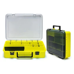 Goture-Caja organizadora de plástico para almacenamiento de aparejos, divisor ajustable, compartimento extraíble con asa