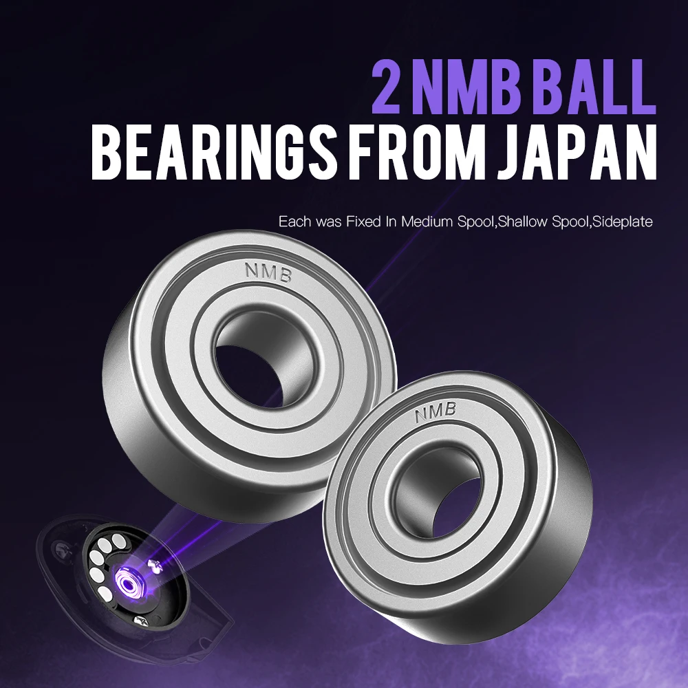 SOLOKING GKA200 Pro Baitcasting Reel Fishing Reels7.1/8.1 Gear 9KG Drag Power 6+1 BB Drag Clicker Sound Baitcaster Reel Betriel - imagen 3