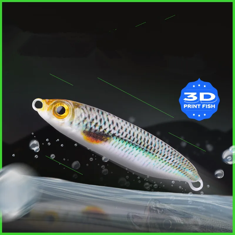 Señuelo de pesca Jigbait, pez de simulación con impresión 3D, 5,7 cm, 19g, plantilla fundida en la orilla, señuelo Artificial sin anzuelo, 1 pieza en oferta - imagen 2
