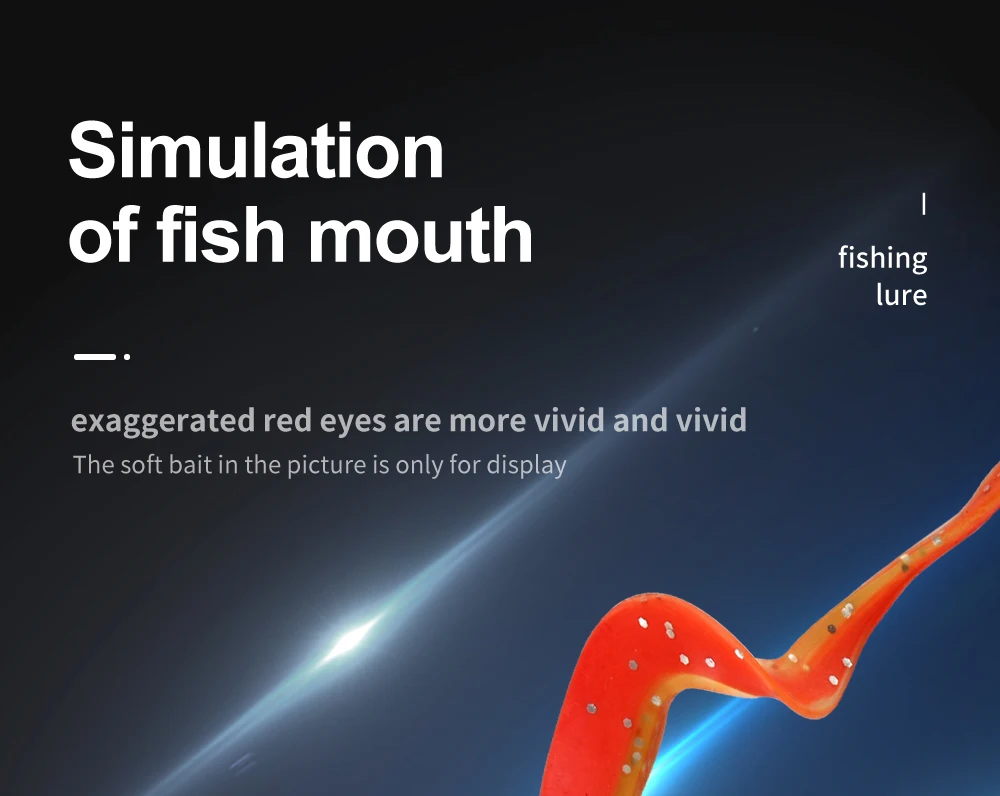 Experimente la simulación vívida y realista de una boca de pez con nuestros vibrantes ojos rojos y cebo suave