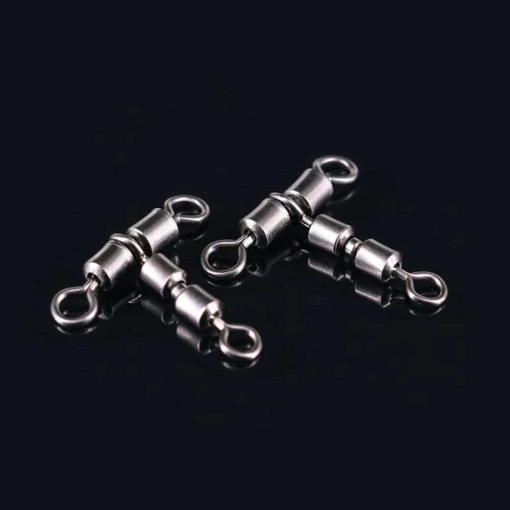 DNDYUJU 5 uds giratorios de pesca conector sólido de alta velocidad doble triángulo rodante accesorios de pesca para anzuelo de pesca - imagen 4