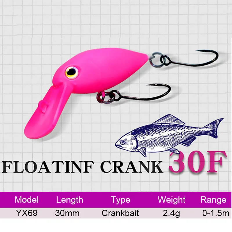 HISTOLURE Area trucha ultraligero Crankbait señuelo de Pesca 30mm 2,4g hundimiento lento Minnow Pesca Wobbler cebo para trucha - imagen 2