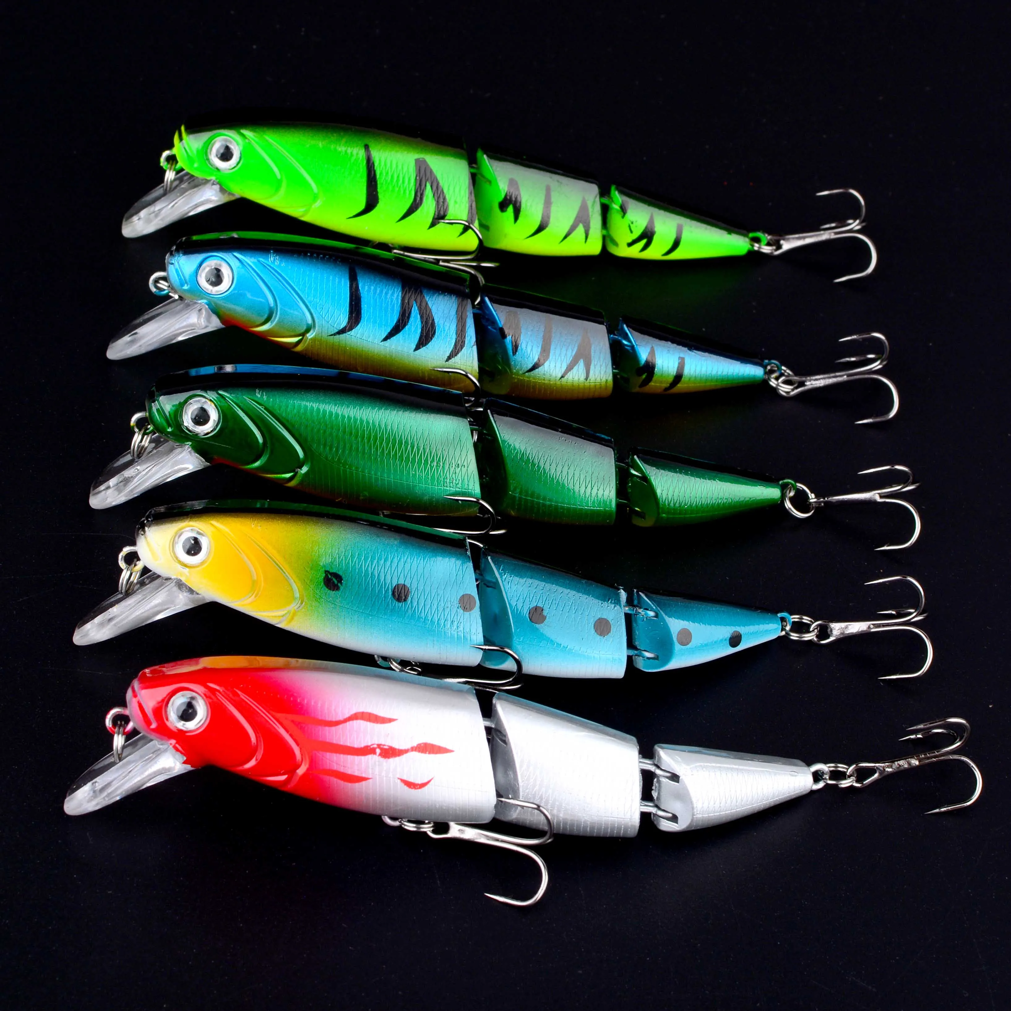 Señuelo de Pesca multisección que se hunde, Wobblers, cebo duro Artificial de plástico, Lucio, Crankbaits, Trolling, 5 uds. - imagen 2