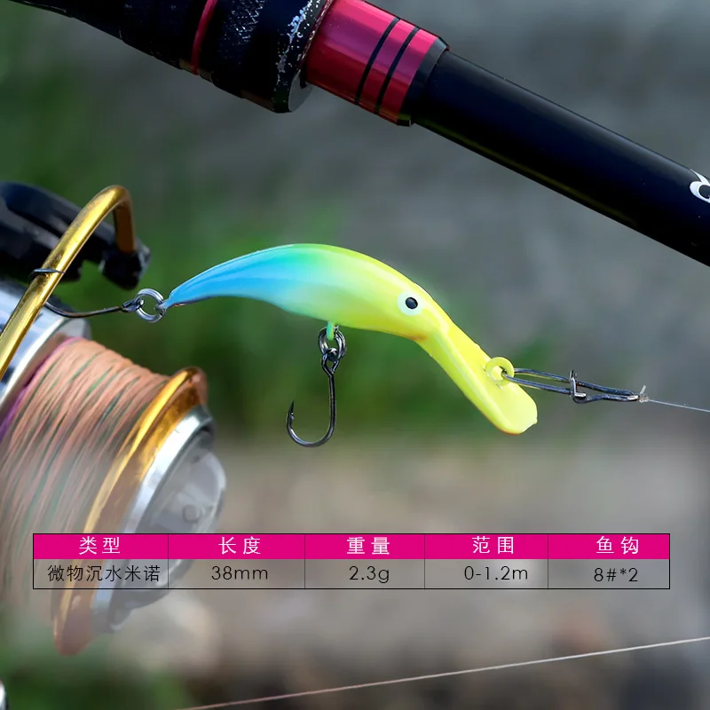 38mm/2,3g Mini pececillo hundido señuelo de pesca delgado Micro trucha cebo Artificial Wobblers para trucha salmón corriente de agua dulce - imagen 3
