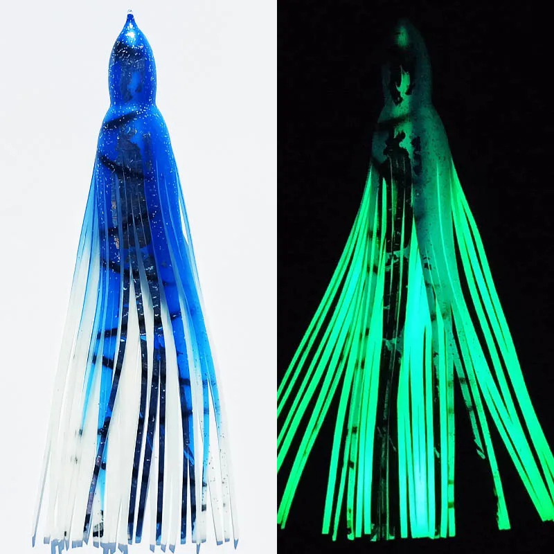 Faldas de pulpo de repuesto para señuelos de pesca, falda de pulpo, señuelo de pesca suave, falda aparejada, Marlin, atún, Pakula, juego de pesca, 10 Uds. - imagen 5