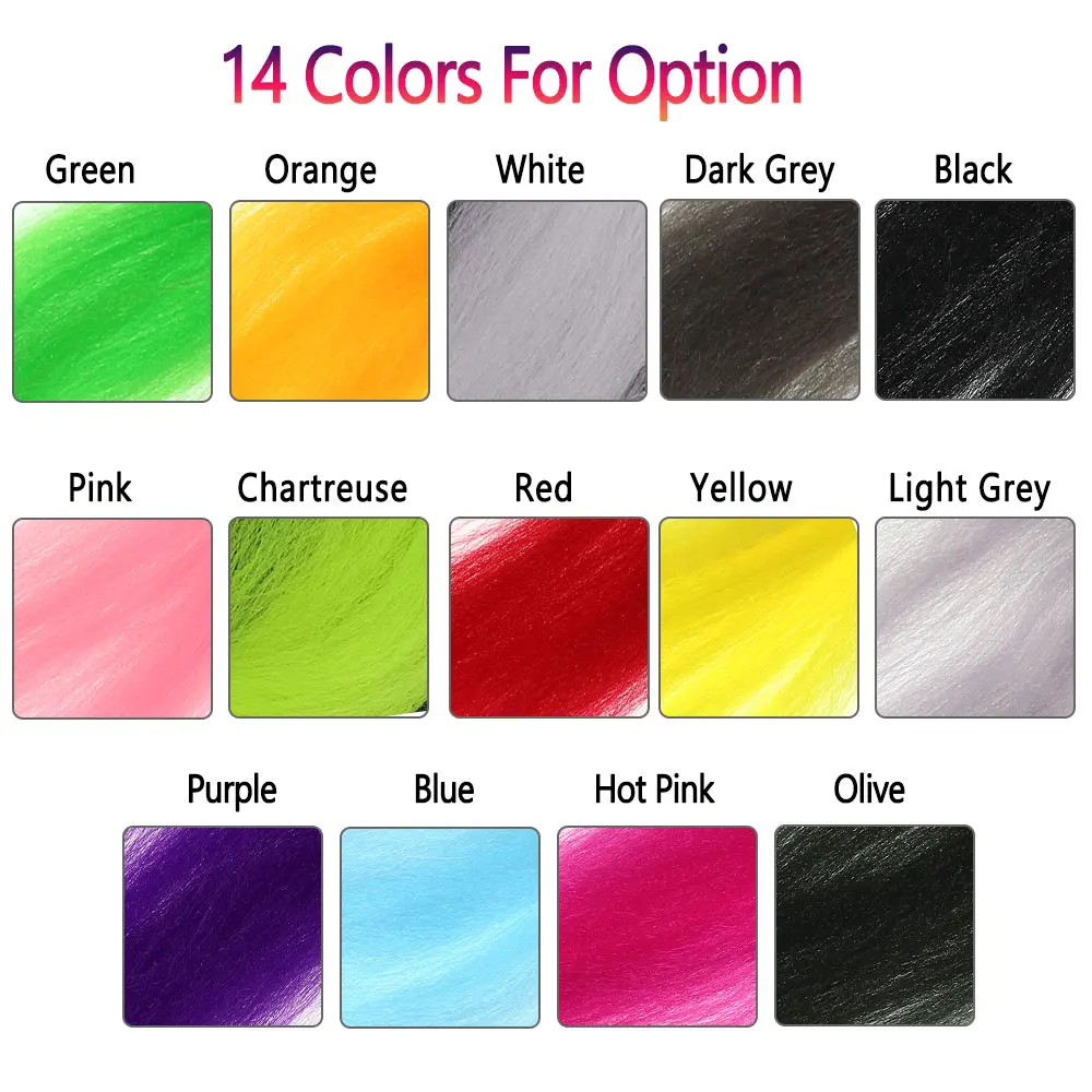 Bimoo, 2 paquetes de fibra sintética prensada de pececillo rizado, cebo de fibra, Lucio de pescado, Material de atado de moscas, plantilla de cola Buck, Señuelos de Pesca - imagen 3