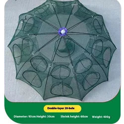 Nasa de pesca plegable automática para camarones, peces y cangrejos