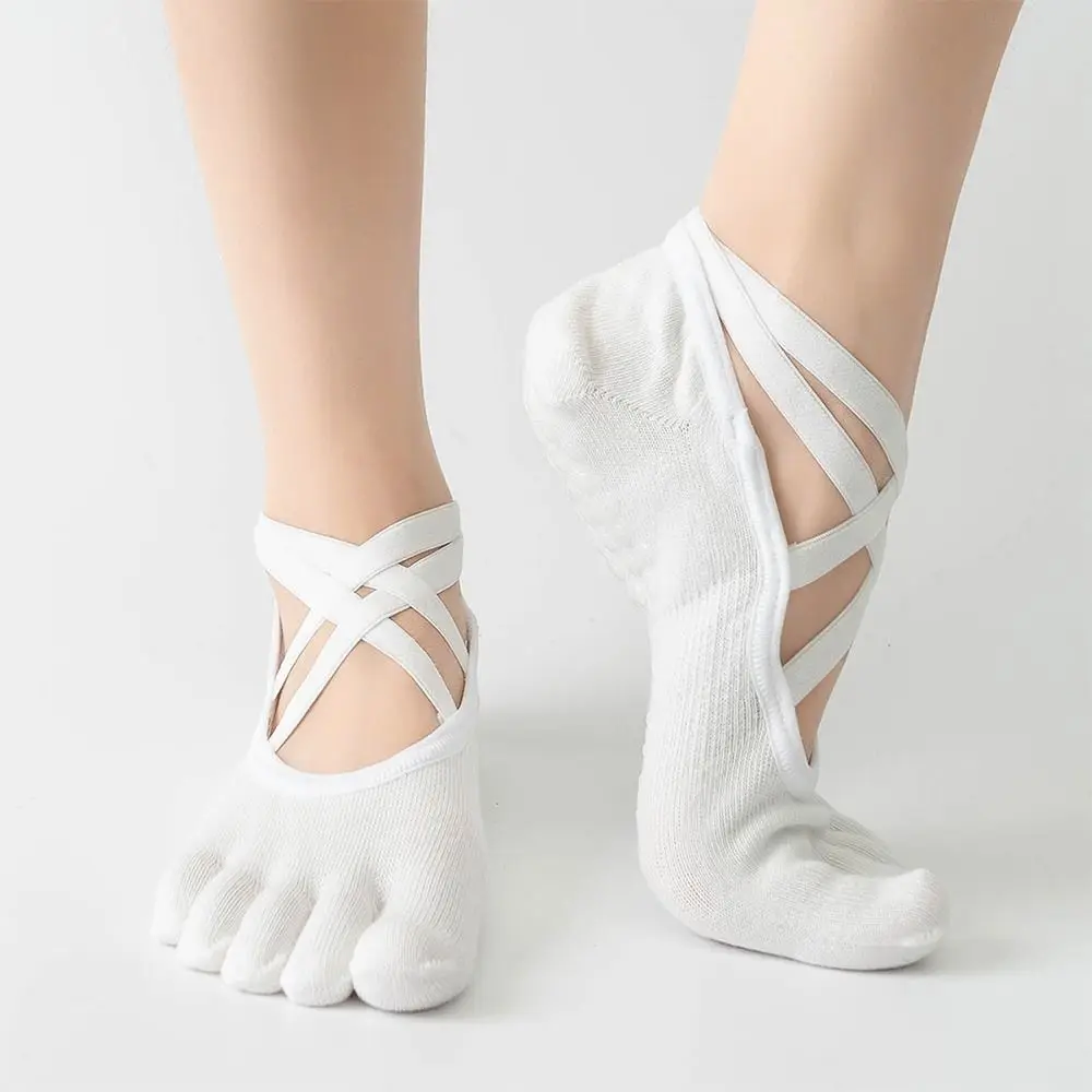 Calcetines antideslizantes cinco dedos agarre silicona para pilates y yoga - imagen 4