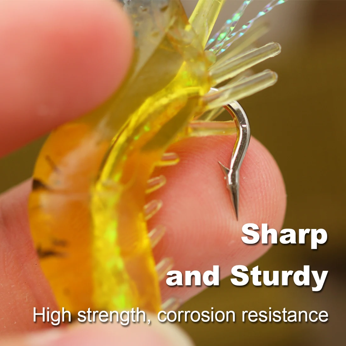 9KM 5 uds 9,5 cm señuelos tipo Gamba pesca en agua salada suave con cuentas de gancho giratorios cebo suave de silicona Artificial pesca lubina trucha - imagen 5