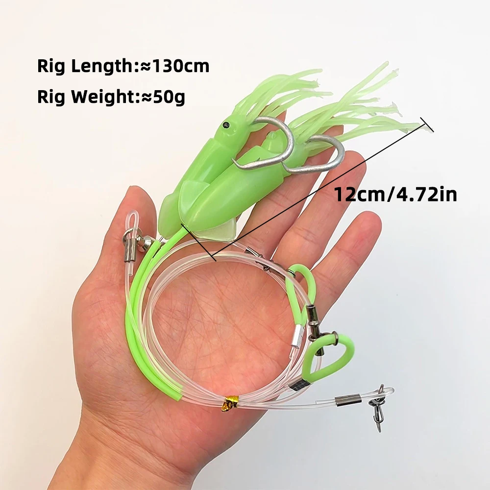 Bajo de línea profundo con señuelo luminoso de pulpo para pargo marlin - imagen 3