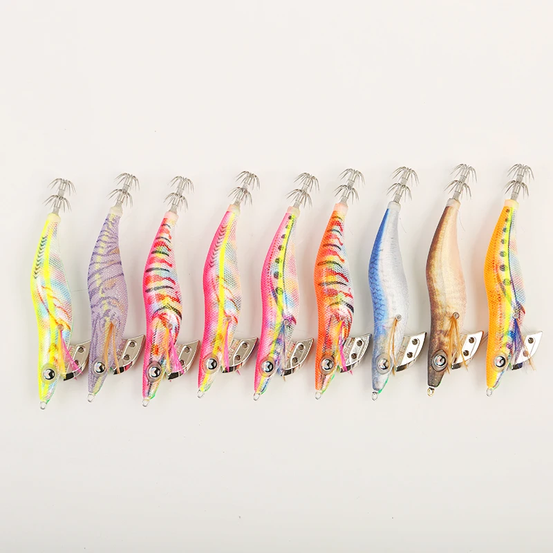 FSDZSO-Cebo de calamar 2,5 #3,0 #3,5 #, anzuelo de calamar, señuelos de camarón de madera, cebo de sepia realista, cebo de pulpo de silicona - imagen 4