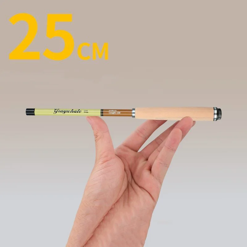 Caña de pescar ultracorta portátil de 26CM, caña de pescar de fibra de carbono, telescópica, micro-ghiotas, ultraligera y dura. 1.2M1.5M1.8M2.4M - imagen 2