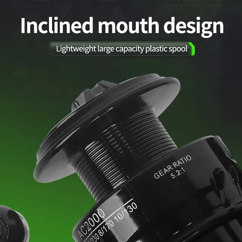 ToplineTackle-carrete de pesca giratorio para agua salada, bobina de arrastre máximo de 9kg, ABS, 5,2: 1, AC1000-6000 de alta velocidad - imagen 5