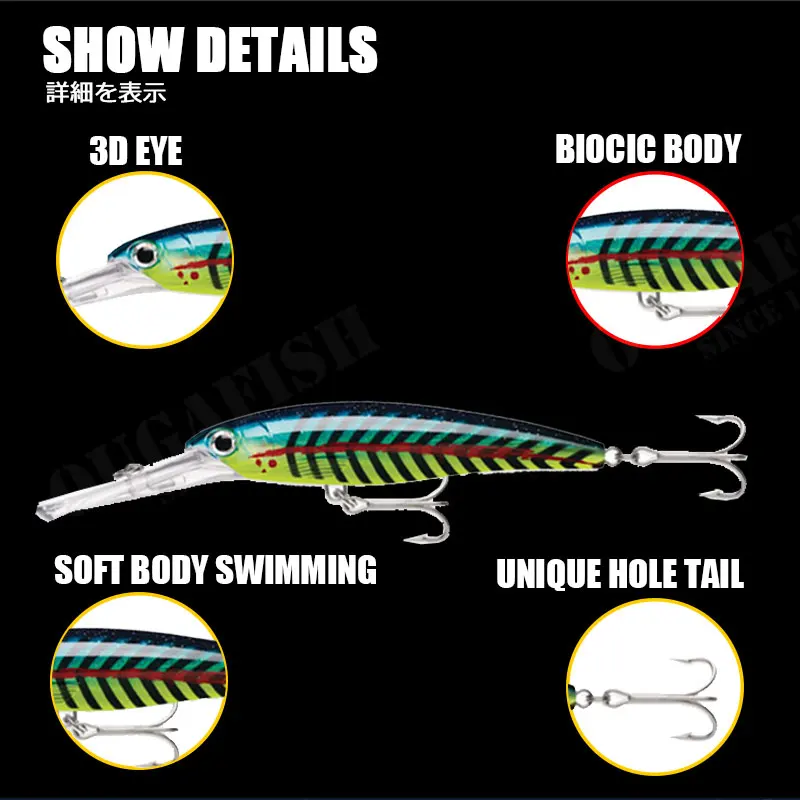 Señuelos De Pesca De 140mm y 47,6g, cebo duro para buceo De 2,5-3m, Wobblers Minnow, aparejos De cebo Artificial para Lucio, Accesorios De Pesca Leurre - imagen 4