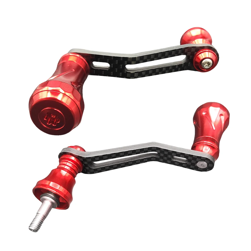 Mango de carrete de pesca de fibra de carbono, perillas de Metal para DAIWA/SHIMANO, mango de carrete giratorio, piezas de repuesto para pesca - imagen 3