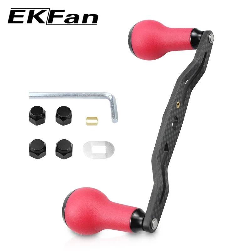 Ekfan-mango de fibra de carbono serie Fishing, accesorio de aparejos de carrete de fundición de cebo SHI & DAI con perilla de Material TPE, 130MM - imagen 3
