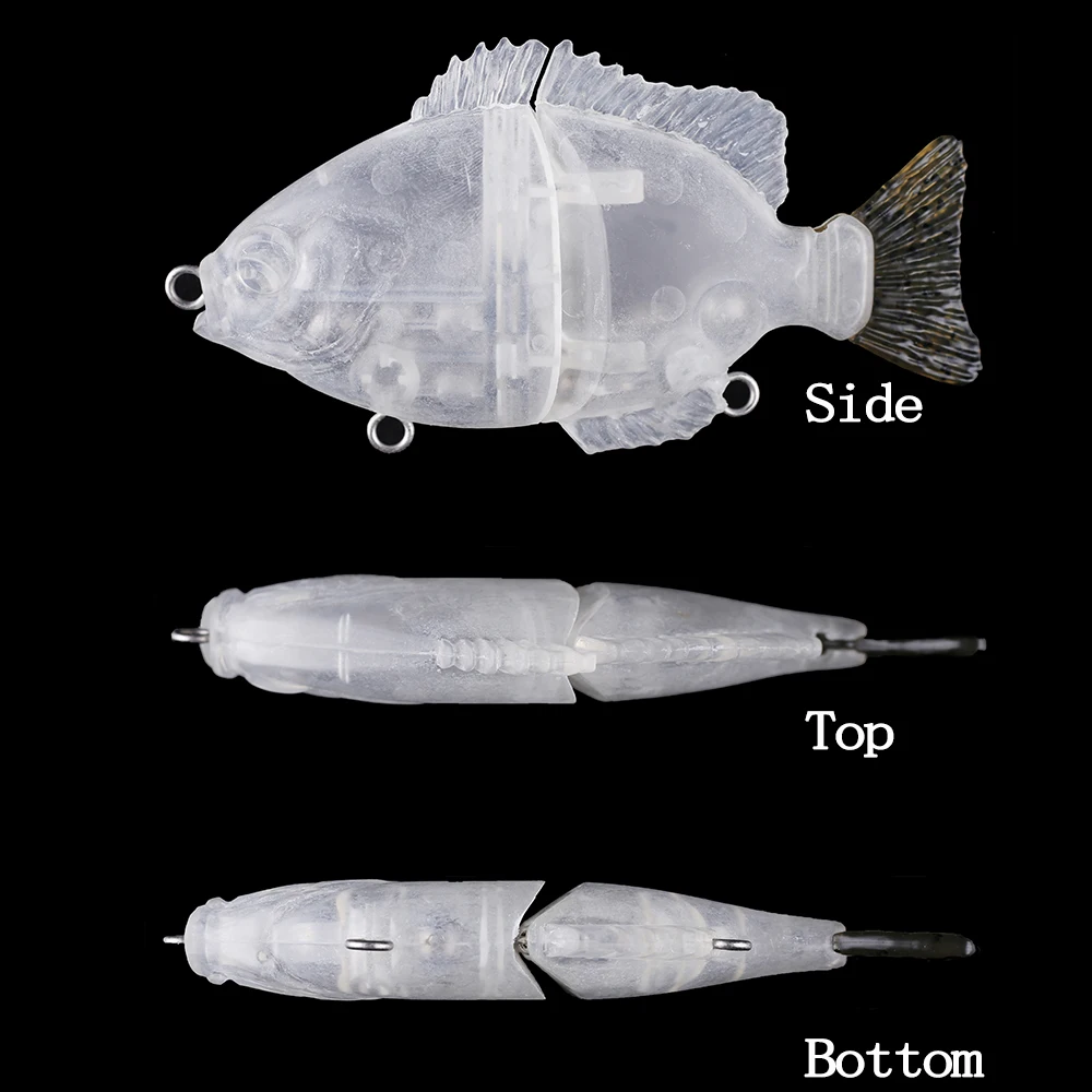 Chan'sHuang-Cebo en blanco sin pintar, 3 piezas, 14,5 cm, 80,4g, sonajero flotante, Swimbait, cola suave, Artificial, hecho a mano - imagen 3