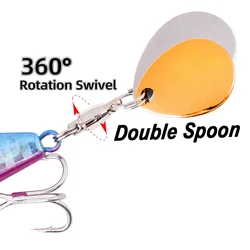 Juego de Señuelos de Pesca de doble lentejuelas VIB de Metal, 10 Uds., 8g, 12g, 15g, 20g, 28g, Pin de aparejos de pesca, Crankbair, Spinner de vibración, cebo que se hunde