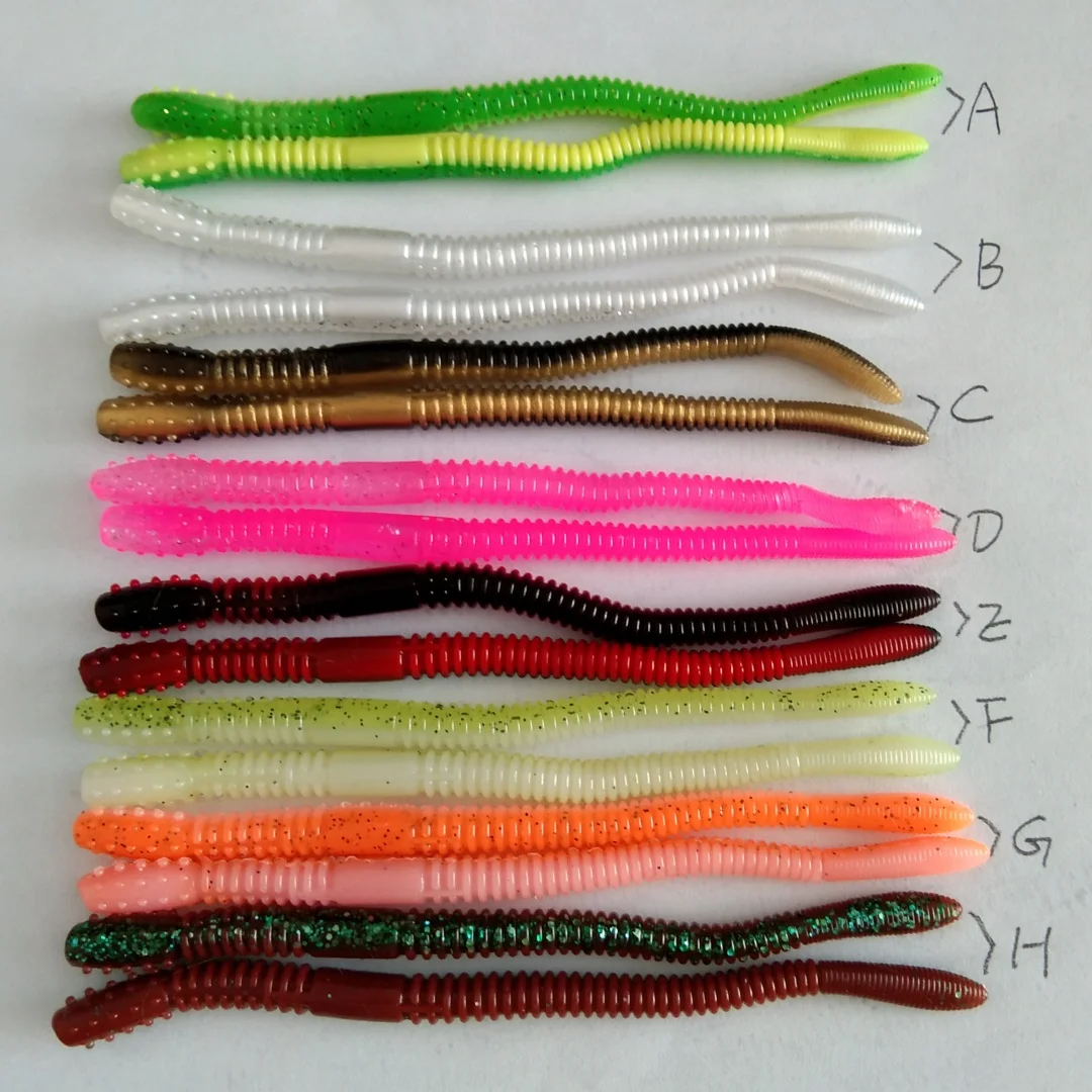20 piezas 13cm/3,6g 10cm/1,8g hilo de señuelo de pesca de cola suave mezcla de colores señuelo suave de silicona olor a pescado Señuelos de pesca artificiales - imagen 5