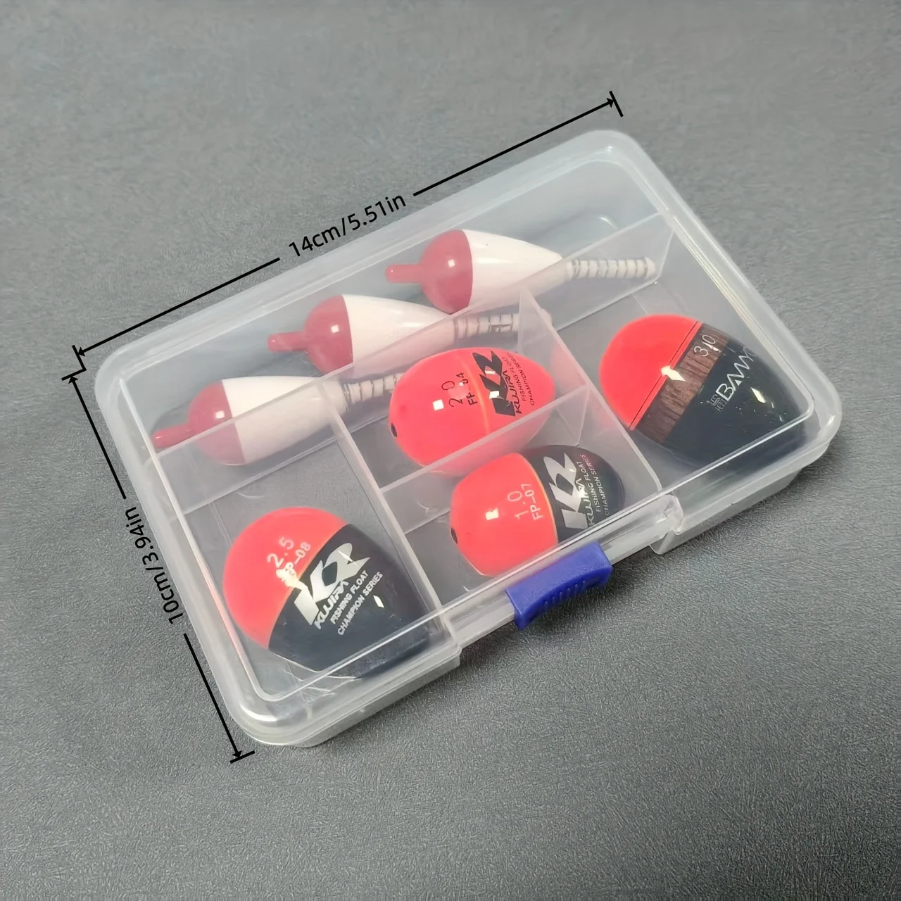 Juego de flotadores de pesca Apo, caja protectora dividida, colección completa de flotadores de pesca en roca helada para invierno, cobertura de fundición de orilla, 7 Uds. - imagen 2