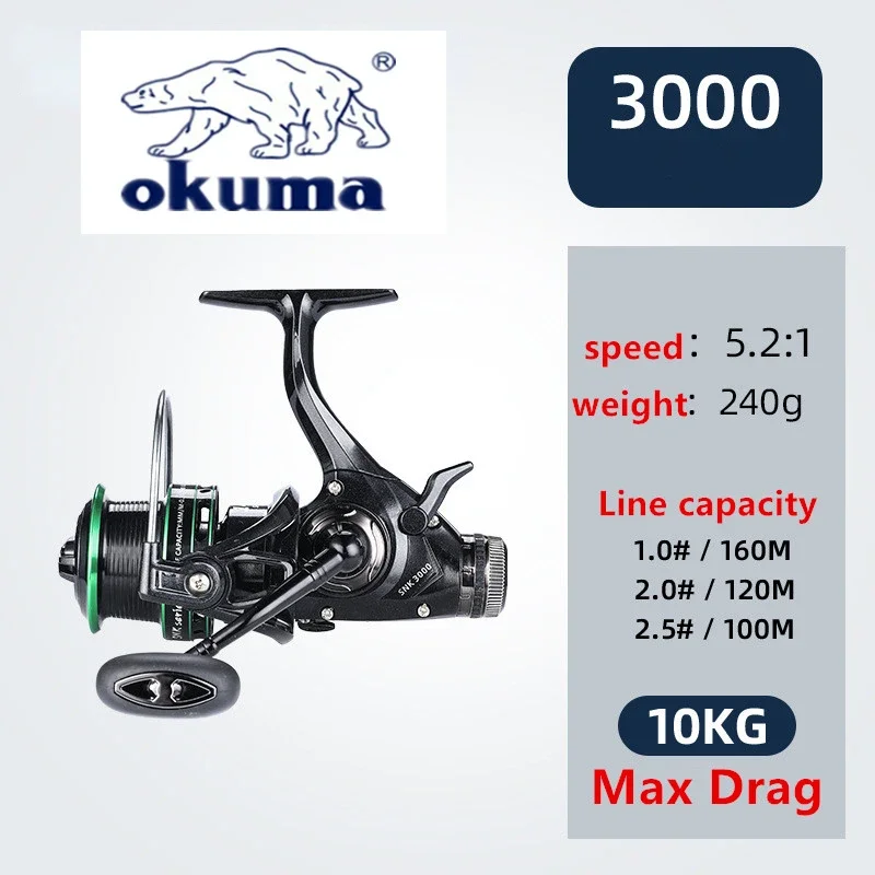Carrete Okuma Spinning Doble Freno – Cuerpo metálico - imagen 3