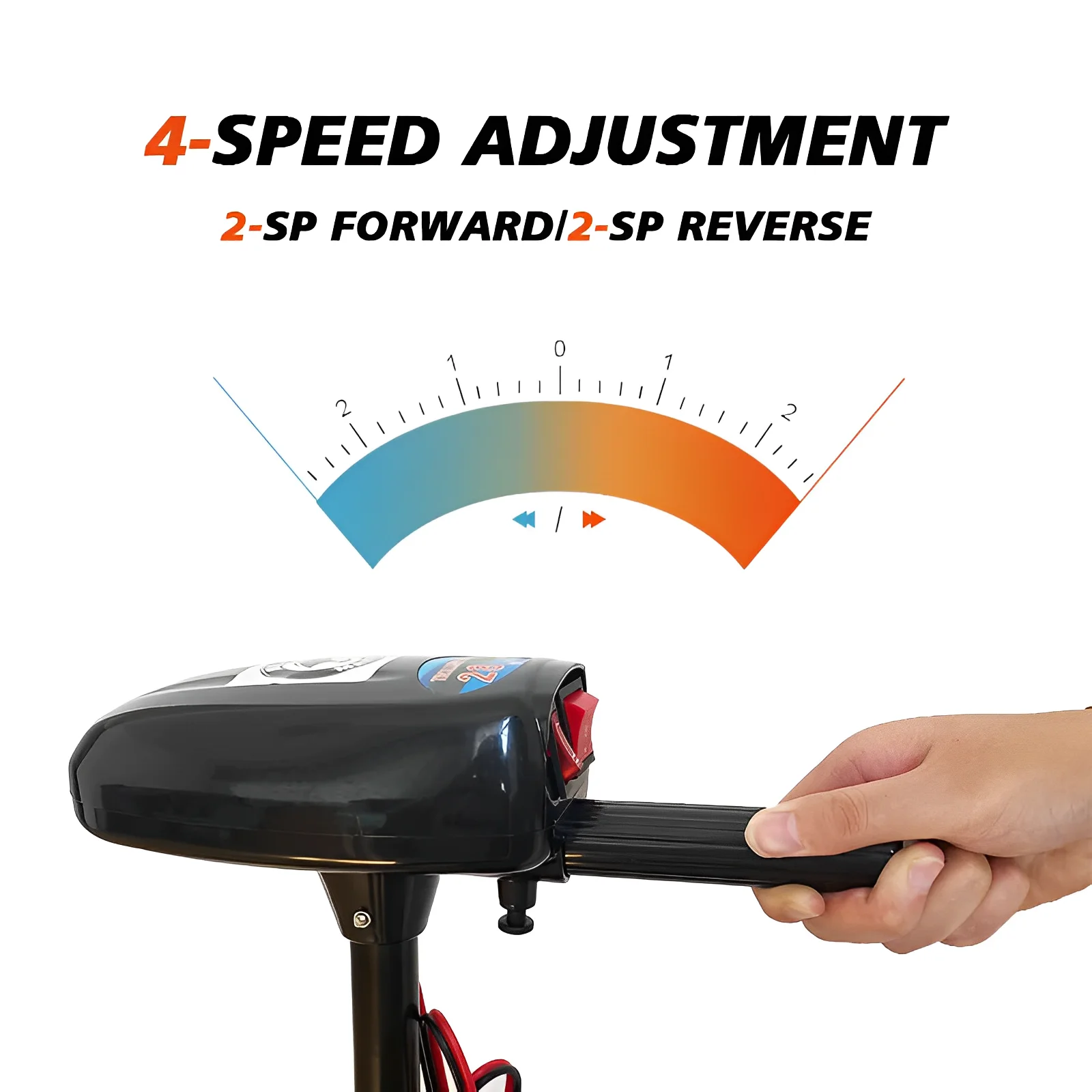 Experimente un control sin interrupciones con nuestro ajuste de 4 velocidades y opciones de reverso/reverso de 2 sp.