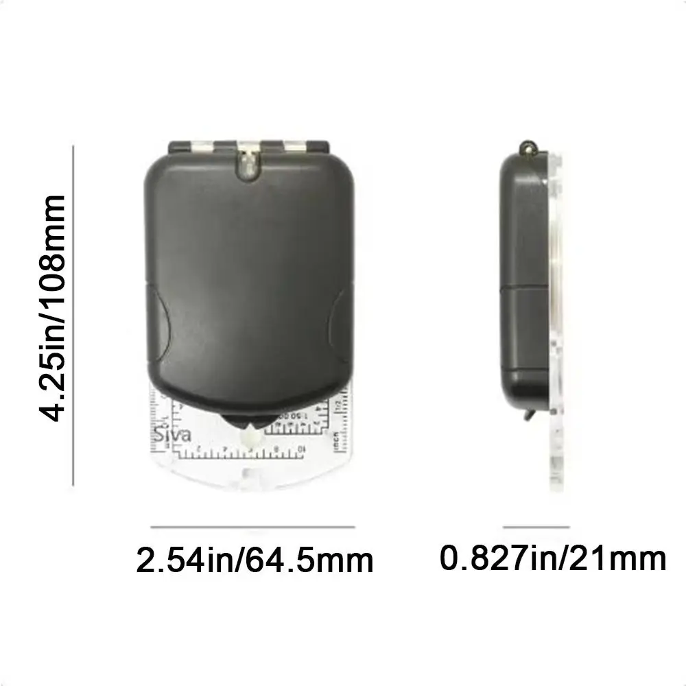 Brújula náutica ligera impermeable con declinación ajustable y LED - imagen 4