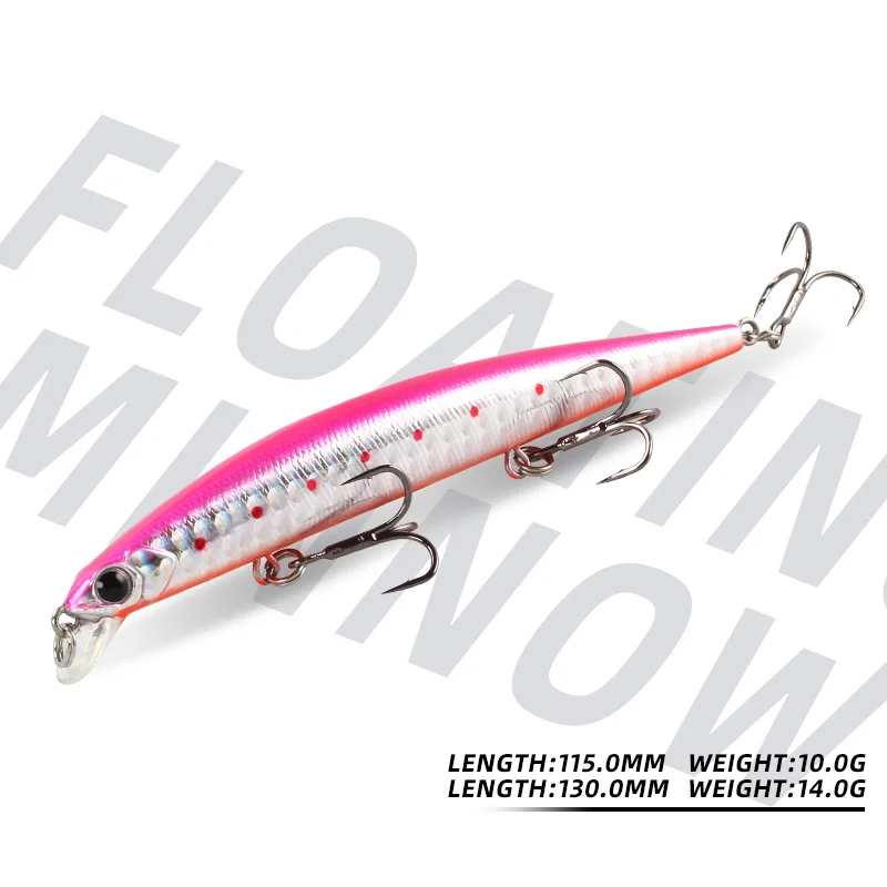 Magic Works-cebos duros de 115mm y 130mm, cebo Artificial de pececillo de fundición larga, Wobblers flotantes para pesca de lubina, señuelo de agua salada - imagen 3